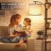 Toytexx Floor Lamp for Living Room, LED Standing Lamp with 2 Lamp Shades for Bedroom, 9W LED Bulb Included - Black Color